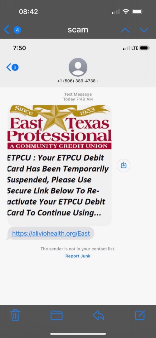Text phone scam screenshot 8.2023